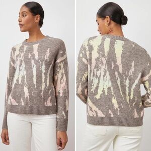 RAILS Virgo Wool Blend Grey Tie Dye Crewneck Sweater XS